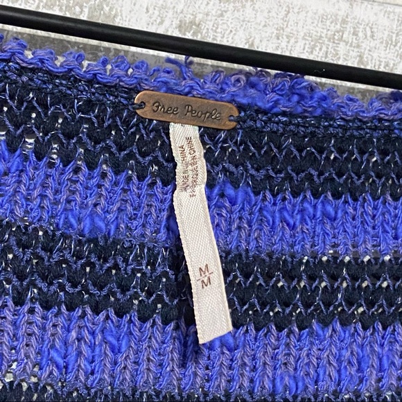 Free People Striped Pullover Frayed MEDIUM - Picture 4 of 7